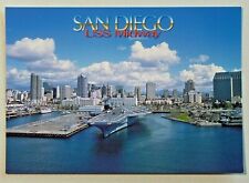 USS MIDWAY CV-41 Navy Aircraft Carrier San Diego California Chrome Postcard 8628 picture