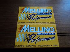 Lot of 2 Melling select performance Racing Decals Stickers NASCAR NHRA Hot Rod picture