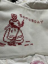 L@@K Vintage African American Embroidered Tea Towels  7 Days of the Week picture