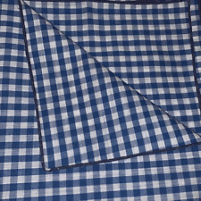 Vintage Blue Gingham Linen Cloth Napkins 18” picture