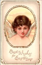 Gel Easter Postcard Angel Child Best Wishes For Easter picture