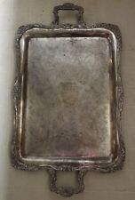 VTG 1930s Victorian Style LARGE SILVER Plated SERVING TRAY W/ Handle 22