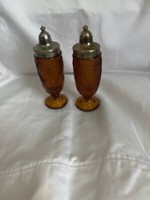 Vintage Tiara Sandwich Indiana Glass Salt and Pepper Shakers - Amber picture
