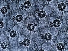 Antique 1800s 1900s Roses Black White Floral Cotton Fabric Yardage 24