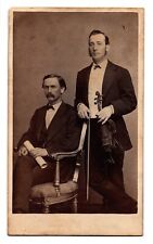 ANTIQUE CDV C. 1860s HG. SMITH TWO MEN COMPOSER & VIOLINIST BOSTON MASSACHUSETTS picture