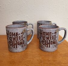 Set of 4 Vintage Ceramic HOME SWEET HOME Japan Coffee Tea Mugs Cups Retro  picture