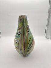 VINTAGE 1960-1970 Italian Murano Large Multicolor Blown Glass Vase picture
