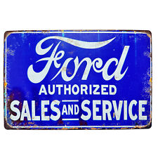 Ford Vintage style metal tin for wall decoration. Retro style. Garage, Ford. picture