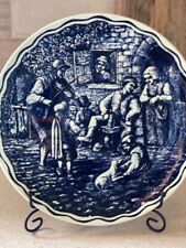 Vintage Delft Boch Freres Ceramic Wall  Handpainted Delft Unique  Wall Plate picture