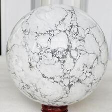 Natural white turquoise Sphere Quartz Crystal Ball Reiki Healing 3140G picture