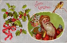 Christmas Greetings Santa with Toy Sack 1908 Litiz PA Postcard X17 picture