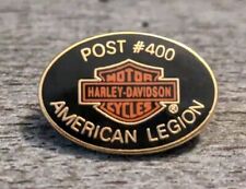American Legion Post #400 Harley-Davison Motorcycles Logo Gold Tone Lapel Pin picture