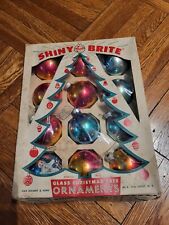 12 Vtg Shiny Brite & Red Gold Color Glass Christmas Ornament -READ picture