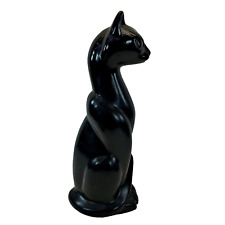 Vintage MCM Mid Century Long Neck Ceramic Black Cat Tall 20.5