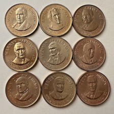 Vintage U.S. President Brass Bronze Coins Medals (9 Assorted Coins) picture