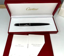 CARTIER Mini Diablo Ballpoint Pen Black Composite Silver Tone w/ Box Case Papers picture