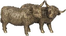 Large 25cm Leonardo Bronzed Highland Cows ornament sculpture figurine gift boxed picture