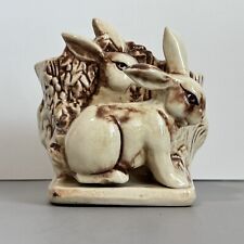 Vintage Rare McCoy Bunny Rabbit & Stump Planter picture