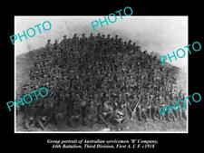 OLD 8x6 HISTORIC PHOTO OF AUSTRALIAN MILITARY WWI 44th BATTALION B Co c1918 picture
