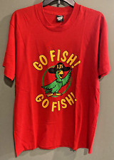 Vintage 80s 90s T Shirt LONG JOHN SILVER'S - GO FISH Screen Stars Best Size -LG picture