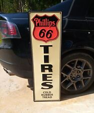 Phillips 66 Tires Cold Rubber Tread Embossed Metal 42
