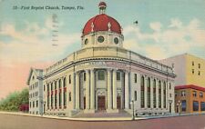 Postcard First Baptist Church Tampa Florida Fla 1945 Linen picture