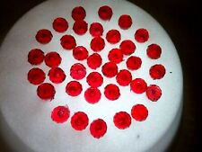 63 7MM LARGE RED ROUND FACETED GLOBE PIN LIGHTS FOR CERAMIC CHRISTMAS TREES picture