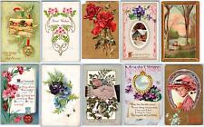 LOT/10 ANTIQUE GREETINGS VINTAGE POSTCARDS EARLY 1900's CONDITION VARIES #22 picture