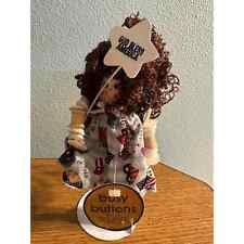 God Bless America Vintage 1990s Busy Buttons Doll with tags & Stand - EUC- picture
