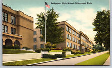 Vintage Postcard OH Bridgeport High School Linen ~7552 picture