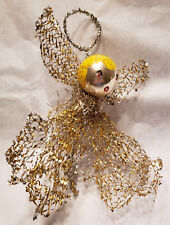 1940's ANGEL ~ Handpainted Face ~ Honeycomb Gold Foil ~ Krinkle Wire ~ Germany picture