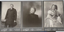 RARE c.1880s LOT 3 CABINET CARDS FAMILY OF 3 W. HOFFER 128th & 3RD NEW YORK CITY picture