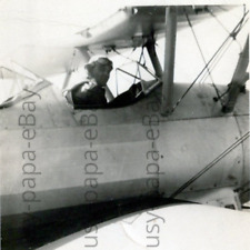Vintage 1940s Pilot Inside Airplane Preparing For The Flight Photograph picture