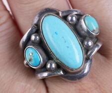 sz9 Mexican Modernist sterling/turqouise ring picture