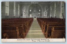 Rockford Illinois IL Postcard Interior Of St. James Pro-Cathedral 1910 Antique picture