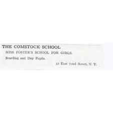 Mrs. Foster's Comstock School for Girls NY c1918 Original Advertisement AE5-SA7 picture