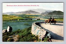 Riverside CA-California, Huntington Drive, Rubidoux Mountain, Vintage Postcard picture