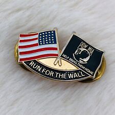 POW MIA Run for the Wall Military USA Friendship Flag Enamel Lapel Pin picture