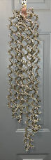 Vintage Gold Clear & Iridescent Curling Retro Strand Bead Garland Christmas picture