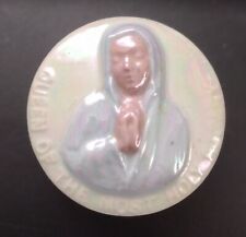 Vintage Iridescent Queen of the Most Holy Rosary Trinket Box Holland Mold Co. picture