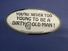 Vintage 1990s Socially Hazardous Bumper Sticker Oval Old Man 7 In picture