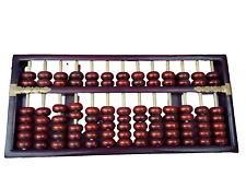 Diamond Brand Chinese Abacus Vintage Wooden Brass Asian Calculator 13 Rods picture