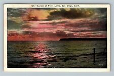 San Diego CA-California, Sunset At Point Loma c1931 Vintage Souvenir Postcard picture