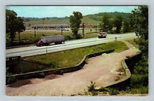 New Concord OH, Historic S Bridge, National Road, Ohio Vintage Postcard picture