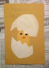 Vintage MCM Homemade Happy Easter Greeting Card 6X9.25