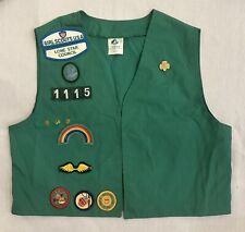 Girl Scout Vest - Vintage Green Girl Scouts Vest with Patches & Pin Size 16 picture