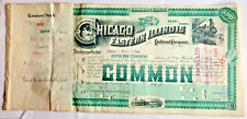 1889 Chicago and Eastern Illinois Railroad Common Stock 100 Shares #900 Vintage picture