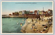 Postcard Ireland Bangor Co Down Children's Bathing Strand Posted 1956 picture