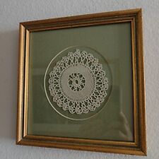 Antique Handmade Lace Doily Custom Framed & Matted 8