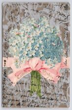 Easter Wishes Bouquet Blue Flowers Posted 1906 Undivided Back Postcard picture